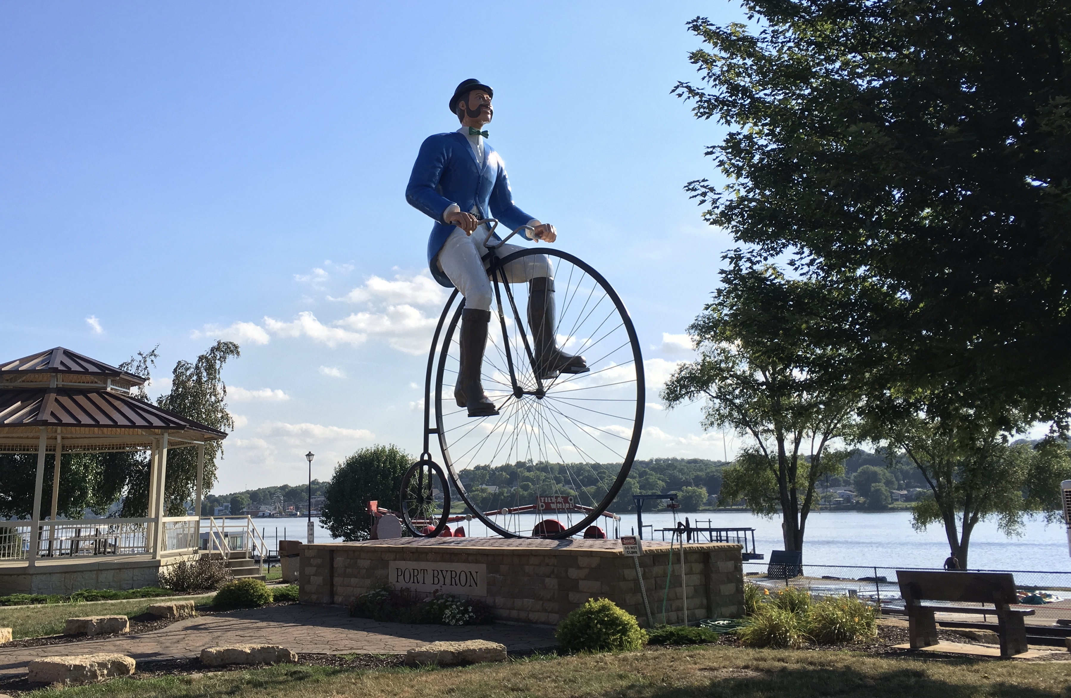 A Big Man on a Bike, called “Will B. Rolling”: Port Byron